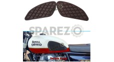 Royal Enfield Interceptor and GT 650 Tank Rubber Knee Pad Pair Brown - SPAREZO